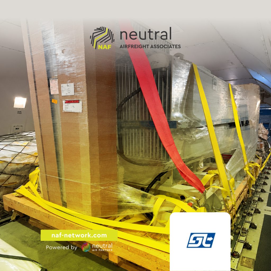 Sparber prepares a 10,740 kg electrical unit for air transport to Australia